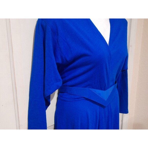 Vintage Carol Anderson Dress, Blue, Belt Sz 9/10, 1970s - Picture 2 of 6